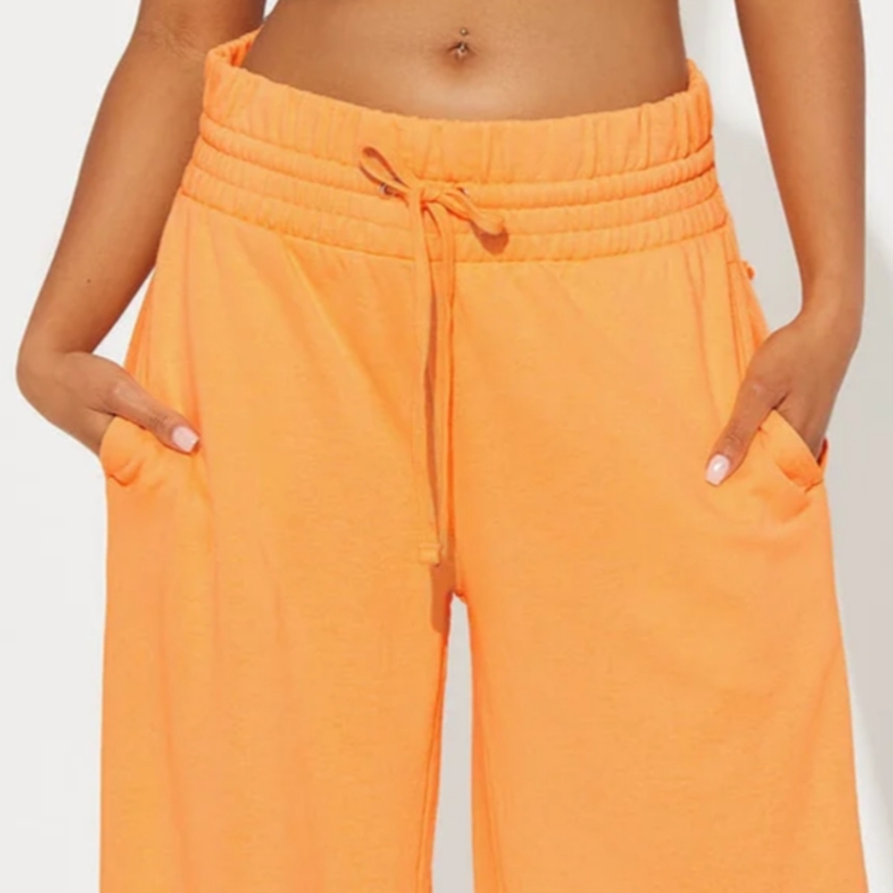 Fashion Nova Orange Wide Leg Pants